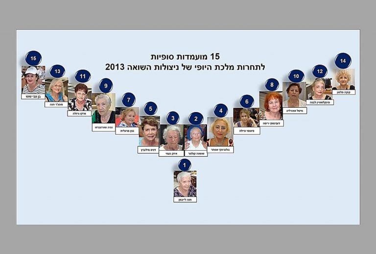 תחרות מלכת היופי לניצולות שואה 2013 תמונת 15 המועמדות הסופיות.